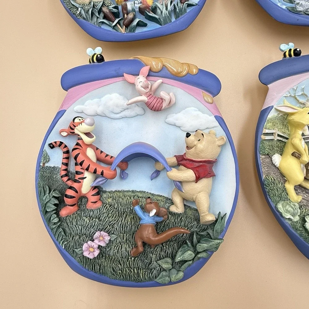 Winnie the Pooh Bradford Exchange Collector Plate Lot Of 4 Nursery Decor Painted
